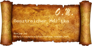Oesztreicher Mátka névjegykártya